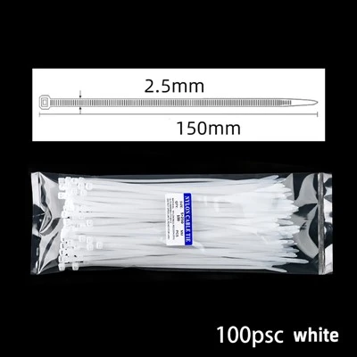 Nylon-Kabelbinder, 100 Streifen, 2,5 x 150 mm