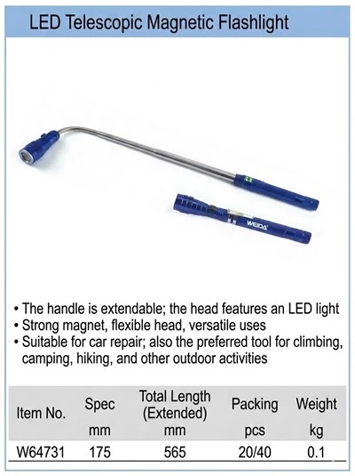 Einziehbare magnetische LED-Taschenlampe